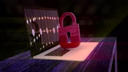 Vidéo animée 4K 3D sur les informations sur les verrous de sécurité