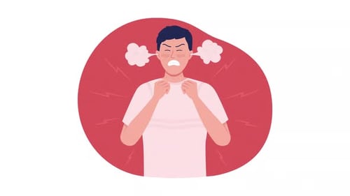 Flat Design Animation of a Man Expressing Anger