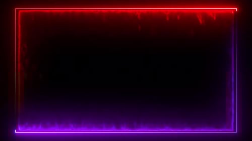 Rechteckige Neon-Randschleife in Rot und Violett V5