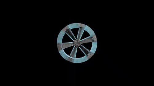 Industrial Fan Blades Spinning with Grunge Texture Animation