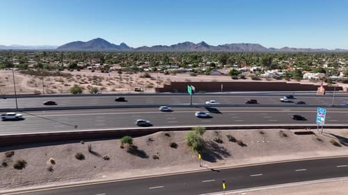 Aerial view of SR-101 Loop N in desert landscape, United States.
