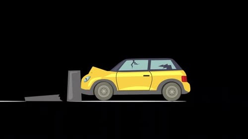 Car Crash On Alpha Channel