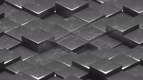 Silver Abstract Glossed Textured Cubes Background VJ Loop in 4K