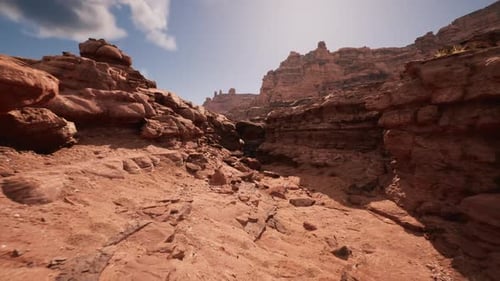 Detailed View of Textured Sandstone with Veins and Layered Fractures