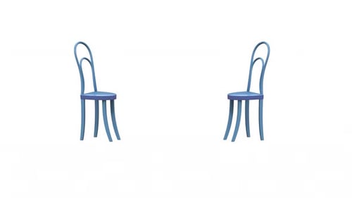 Static Illustration of Two Decorative Blue Chairs