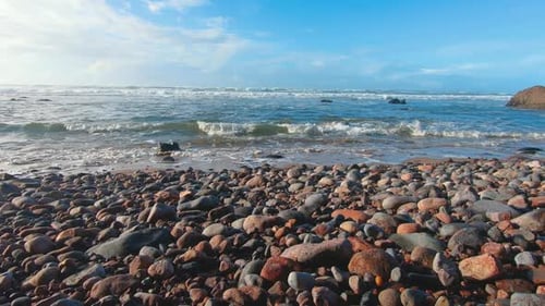 Rocky Beach Sommerurlaubshintergrund