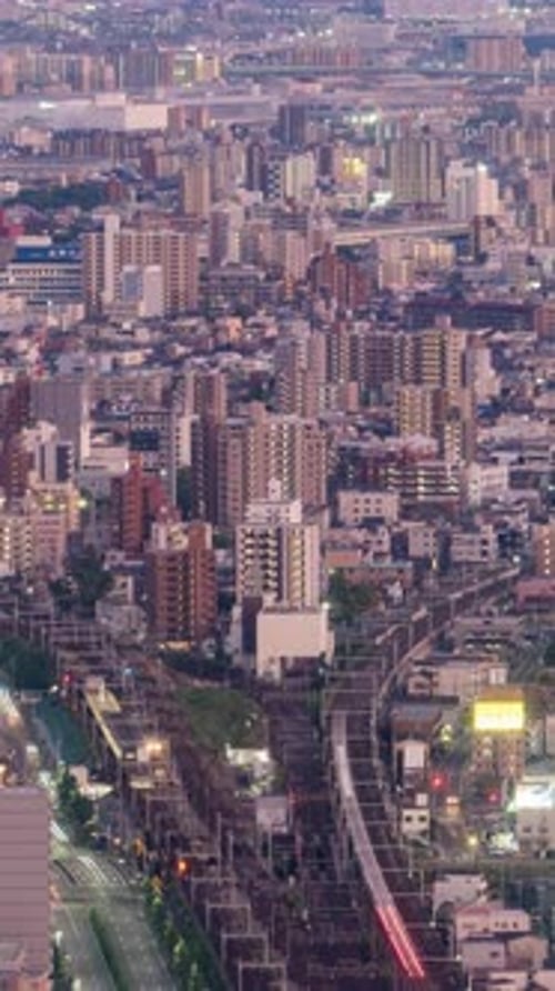 Central business district roads and railways cityscape skyline of Nagoya city, Japan.