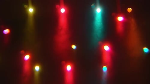 Abstract Blue and Red Spot Light with Smoke on Black Background