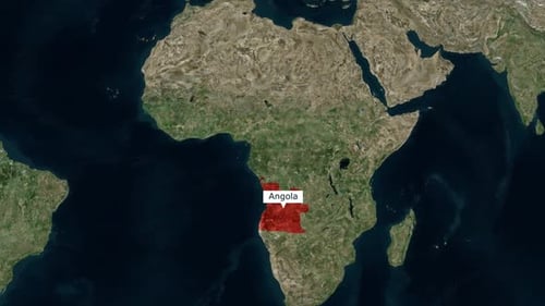 Angola Country Highlight on World Map Animation