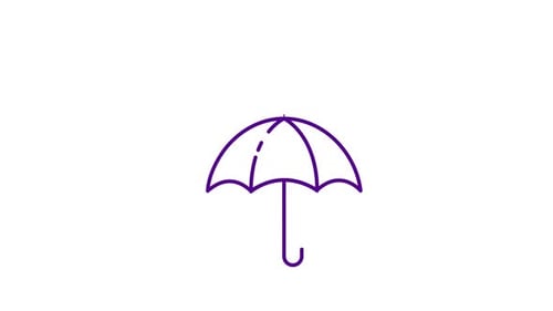 Animierter Regen- und Regenschirmwinter mit Alpha-Kanal