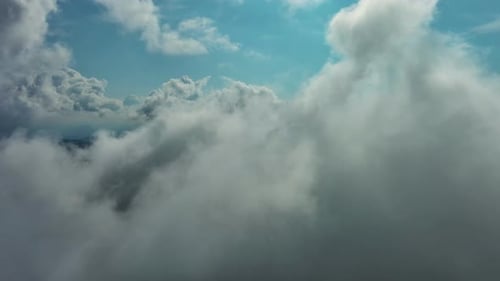 Aerial View of White Clouds and Blue Sky