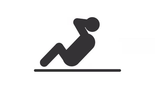 Animated Sit Up Exercise Icon in Flat Design Style