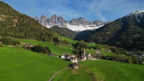 Spring Landscape in Italian Dolomites Alps