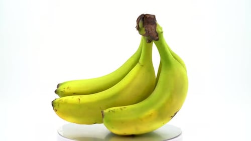Bananas close up on white background isolated 4K