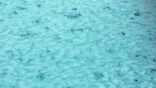 Raindrops on the Water Close Up Abstract