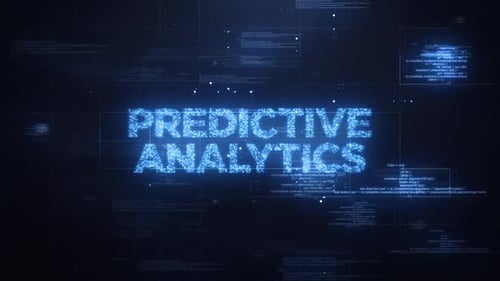 Predictive Analytics Digital Text Reveal on Futuristic Data Background