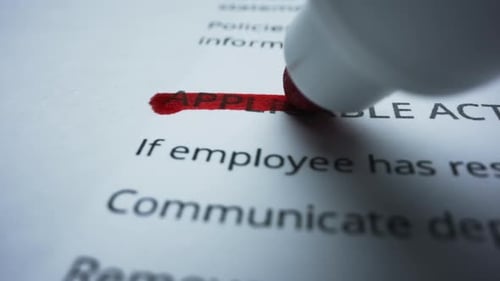 Red Marker Underlines Applicable Actions on Document