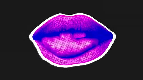 Labios y lengua estampados a color