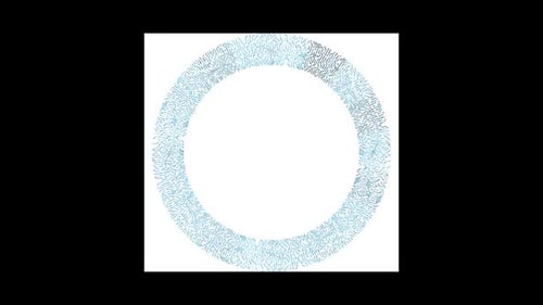 Interface Collection: bucle continuo de un lienzo gris giratorio con elementos que fluyen a través de un int