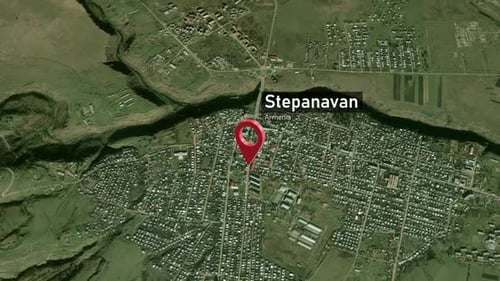 Plan de la ville de Stepanavan Zoom (Arménie) de l'espace à la Terre