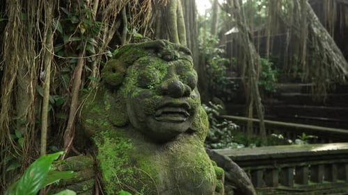 Balinese culture heritage hindu religious sculpture Bali Monkey forest Ubud Indonesia