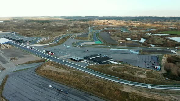 Formula One Cars Racing Down The Long Racing Track Road At Circuit ...