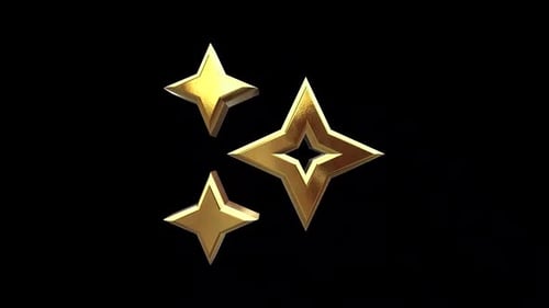 Rotating Golden 3D Decorative Stars Animation