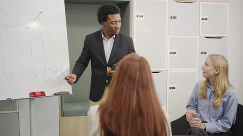 A Diverse Business Team is Actively Participating in a Productive Office Meeting