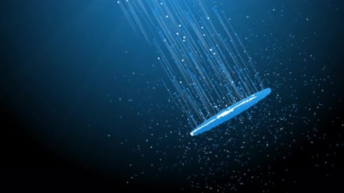 Digital Particles Logo Reveal with Abstract Light Rays