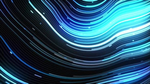Glowing Blue Wavy Digital Lines Abstract Background