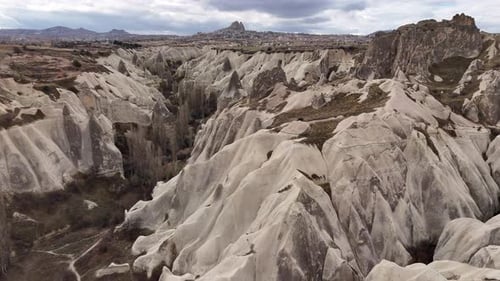 Eroded Rock Valleys with Fairy Chimneys in Cappadocia