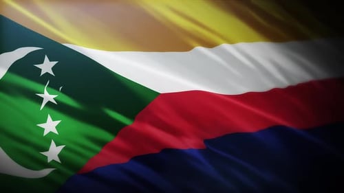 Flag of Comoros, full screen in 4K high resolution Union of the Comoros flag 4K.