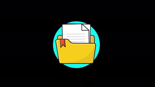 Archive Folder Concept Animation Video - Transparent