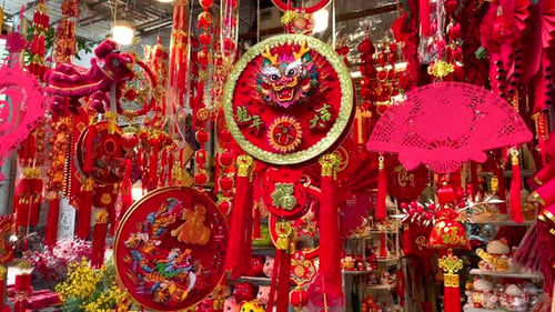 Décorations rouges chinoises pour le Nouvel An chinois