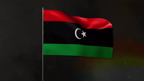 Libya Flag On Pole