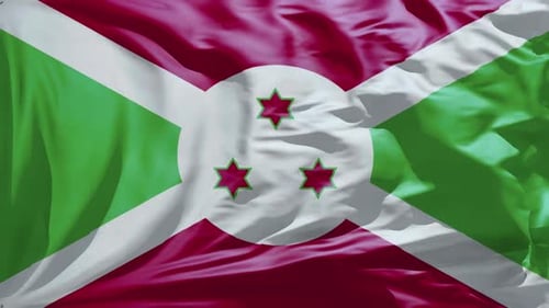 Burundi Flag Waving Loop Realistic Animation