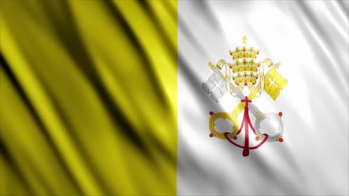 Vatican City Flag Waving Seamless Loop Animation