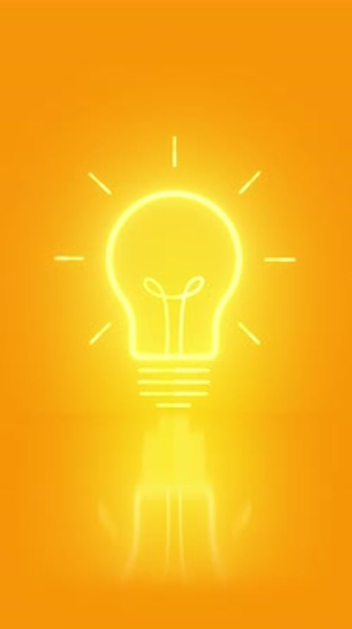 Animated Glowing Lightbulb Idea Concept Icon