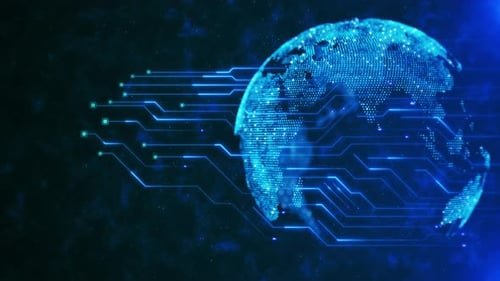 Technologie Cyberspace Hologramm HUD Hitech Interfaces Börse Hintergrund Virtuell Digital