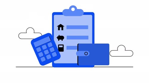 Flat Design Animation of Financial Planning and Budgeting