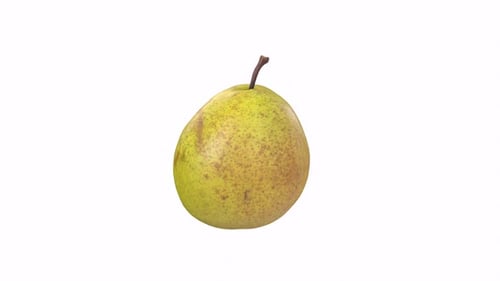 Ripe Green Pear on White Background