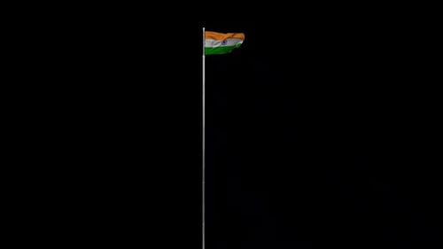 Realistic India Flag Waving Animation