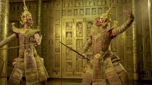 Khon or traditional Thai classic masked from the Ramakien action of dance with argument position