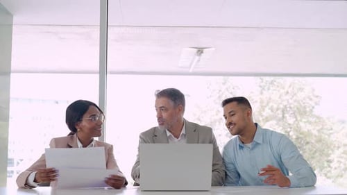 Diverse Business Team Workers Leaders Group Using Laptop at Office Work Meeting