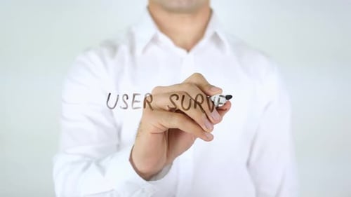 Writing User Survey with Marker on Transparent Surface