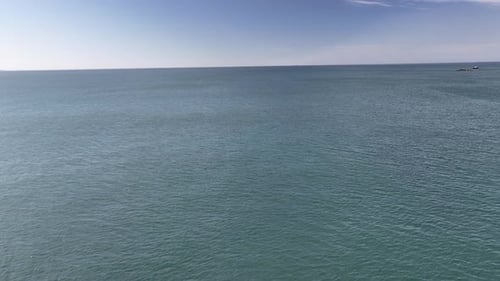 Aerial view of coastline shot from drone