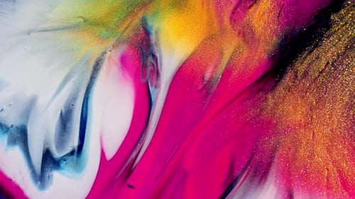 Swirling Inks with Sparkling Gold Accents