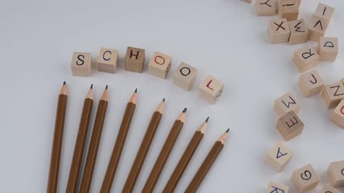 school wooden alphabet