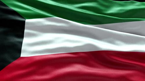 Kuwait National Flag Waving Loop