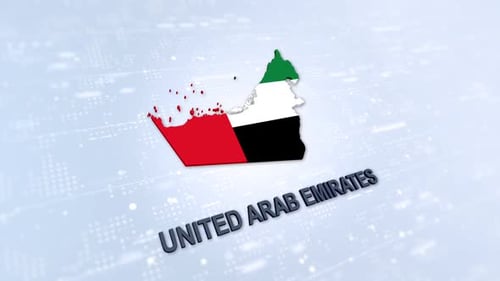 Futuristic United Arab Emirates Map Flag Reveal